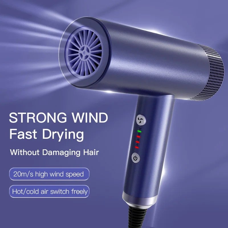 Bluejw Ionic Hair Dryer with Hot & Cool Air, Removable Nozzle & Diffuser, Low Noise Blow Dryer for Hair Care - Image 2