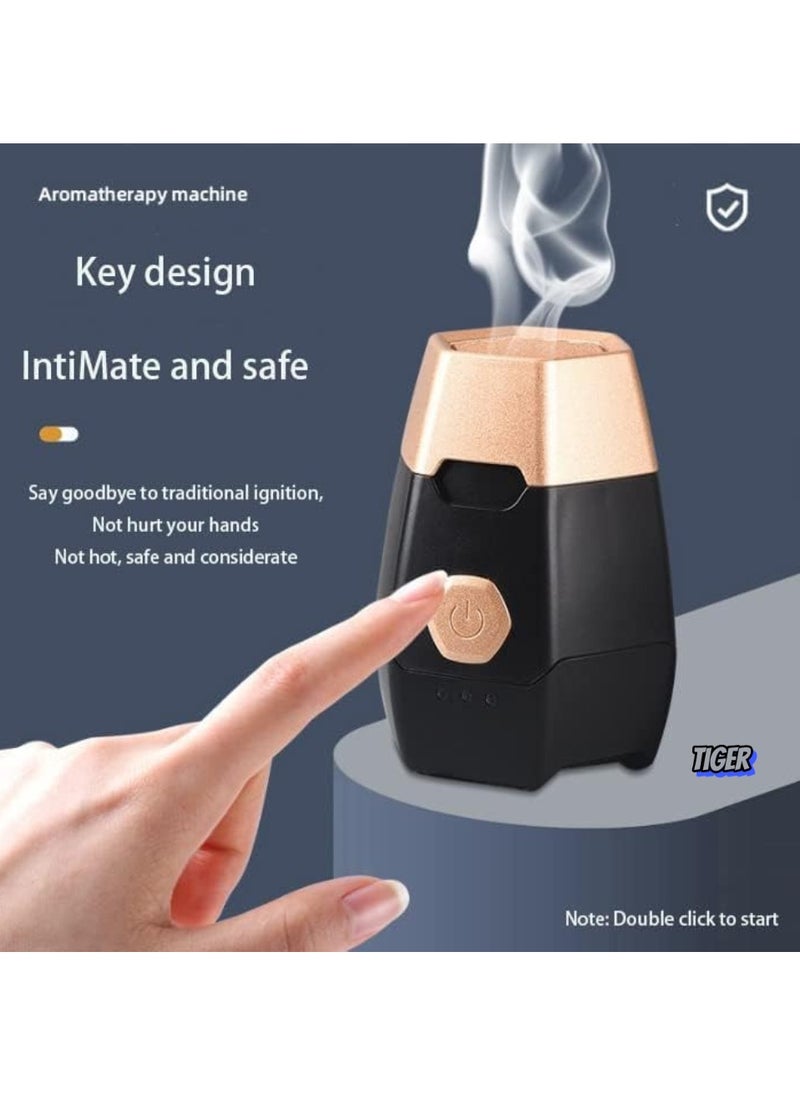 TIGER Well-Designed Aroma Diffuser – Electronic Incense Burner, Portable Smart Diffuser for Car & Home, Safe and Intimate, Rose Gold Finish, Perfect for Relaxation, Fresh Air, and Stress Relief  - Image 2