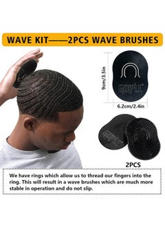 Goiple 360 Wave Shampoo Wave Pomade Strong Hold 360 Wave Training Hair Cream, Wave Butter for Men Pocket Palm Brush Curved Wave Brush for Men Silky Durags for Men Extra Long Tails Wave Brush Wave Cap Set  - Image 5