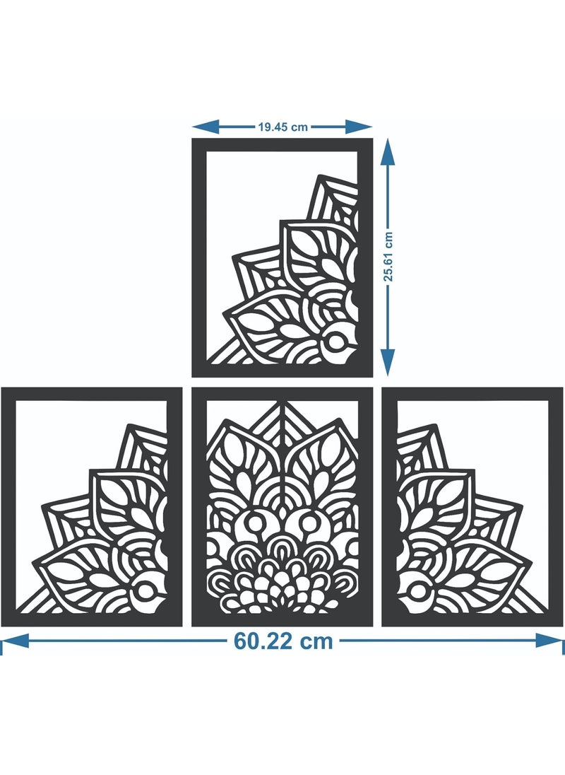 Bikri Kendra Bikri Kendra Mandala Art Mirror Stickers for Wall Acrylic Mirror Wall Mirror 3D Stickers Wall Stickers for Room Hall Home and Office Black  - Image 2