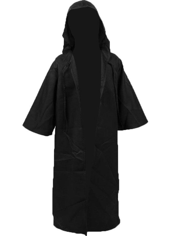 Cosplaysky Kids Cosplay Cloak Hooded Cloak Boys Knight Costume Halloween Costume (Black, Large) - Image 1