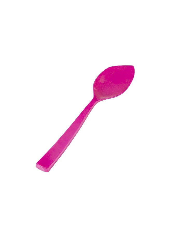 Restaurantware 4.5 x 1 Inch Dessert Spoons, 100 Disposable Tasting Spoons - Sturdy Handles, Premium, Magenta Plastic Ice Cream Spoons, Heavy-Duty, For Gelatos, Sundaes, Puddings, And More - Image 1