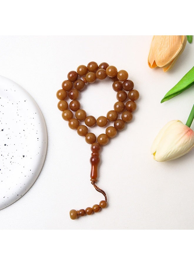 NIBEMINENT 33 Muslim Prayer Beads Light Brown/12mm