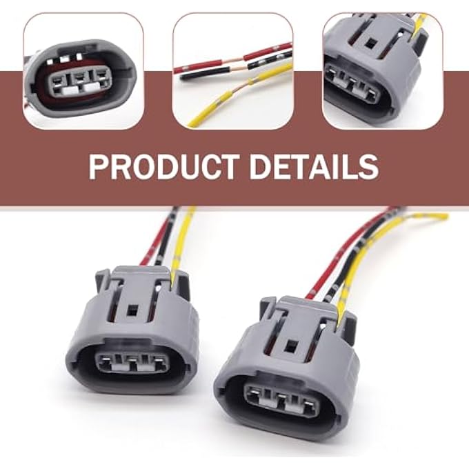 Sephile 2 PCS Car Generator Quick Connect/Disconnect Plug, 3 Pin 3 Wire Waterproof Flame Retardant Regulator Plug Wiring Harness Connector, Compatible with Lexus Nissan Infiniti EX35 G35 (Gray) - Image 1