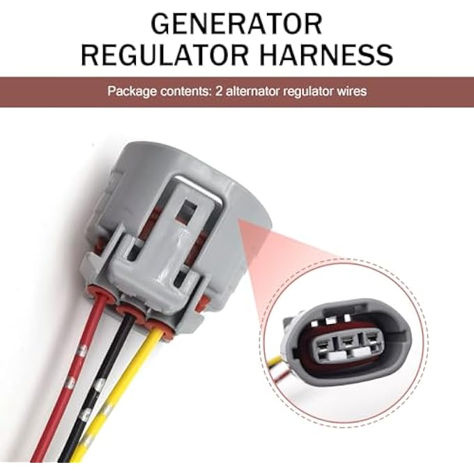 Sephile 2 PCS Car Generator Quick Connect/Disconnect Plug, 3 Pin 3 Wire Waterproof Flame Retardant Regulator Plug Wiring Harness Connector, Compatible with Lexus Nissan Infiniti EX35 G35 (Gray) - Image 4
