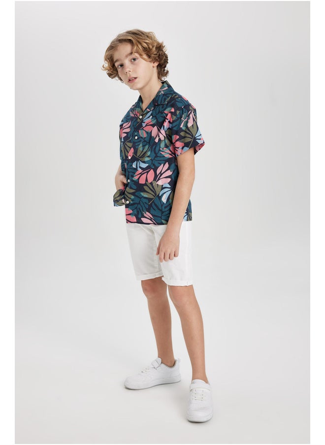 DeFacto - Boy Oversize Fit Resort Neck Woven Short Sleeve Shirt - Image 1