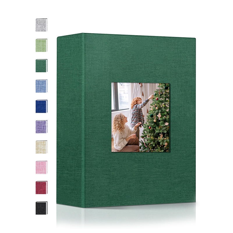 Popotop Photo Album 4x6-100 Photos Photo Books with 100 Vertical Pockets Linen Cover Albums for Family Wedding Anniversary Baby Vacation Pictures - Image 1