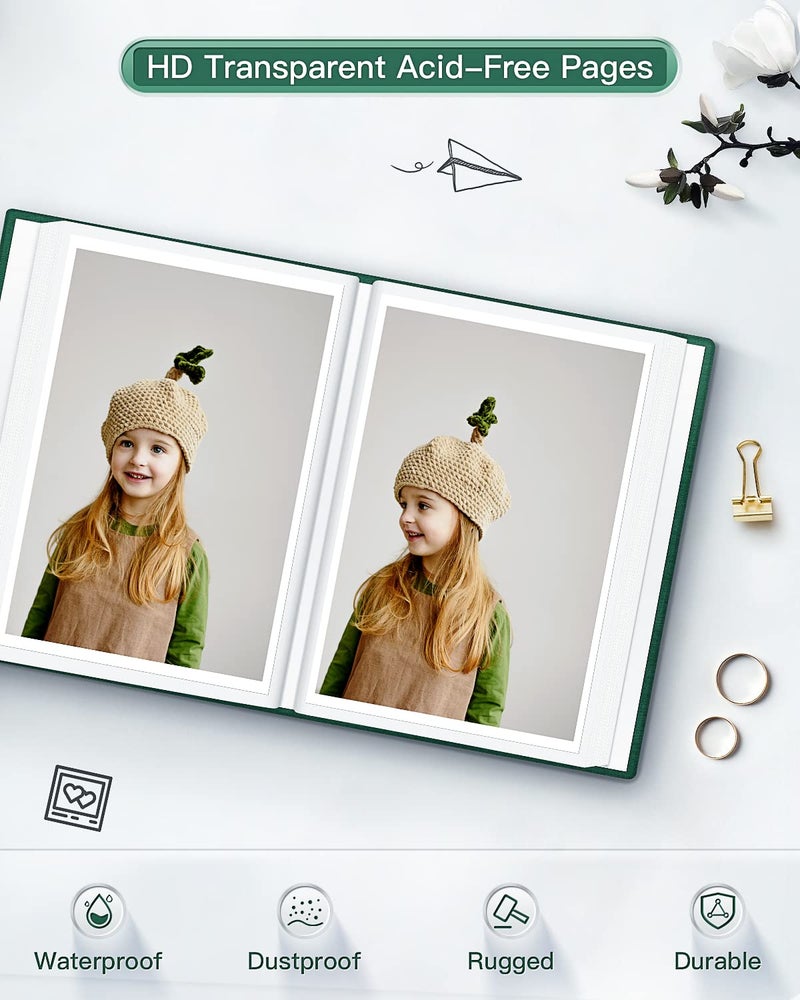 Popotop Photo Album 4x6-100 Photos Photo Books with 100 Vertical Pockets Linen Cover Albums for Family Wedding Anniversary Baby Vacation Pictures - Image 4