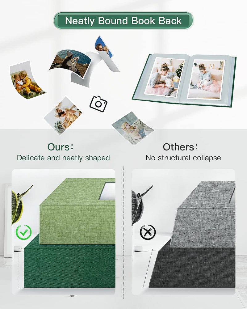 Popotop Photo Album 4x6-100 Photos Photo Books with 100 Vertical Pockets Linen Cover Albums for Family Wedding Anniversary Baby Vacation Pictures - Image 5
