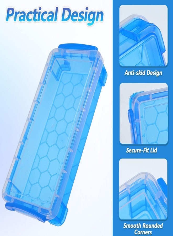 Caeuiciw 10 Packs Plastic Pencil Box Stackable Pencil Case Bulk Crayon Box with Snap Tight Lid Plastic Brush Painting Storage Organizer for Office Home Supplies (Colorful) - Image 3