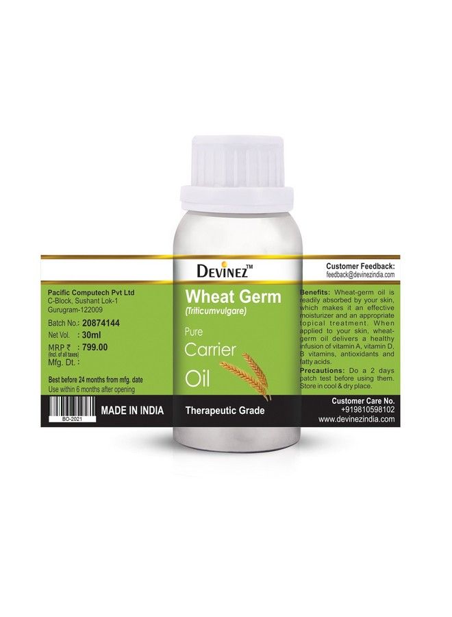 Devinez Wheat Germ Coldpressed Oil 100Ml 100% Pure Natural & Undiluted Antioxidant And Antiaging Properties Skin Care Signs Of Aging Stimulating Cognition Eliminating Acne Strengthening The Hair - Image 5