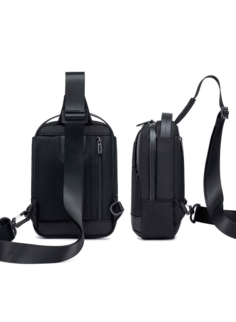 ARCTIC HUNTER Unisex Sling Bag Water Resistant Stylish Anti-Theft Shoulder Side Bag for Men and Women with iPad Shockproof Compartment, XB00693, Black - Image 3
