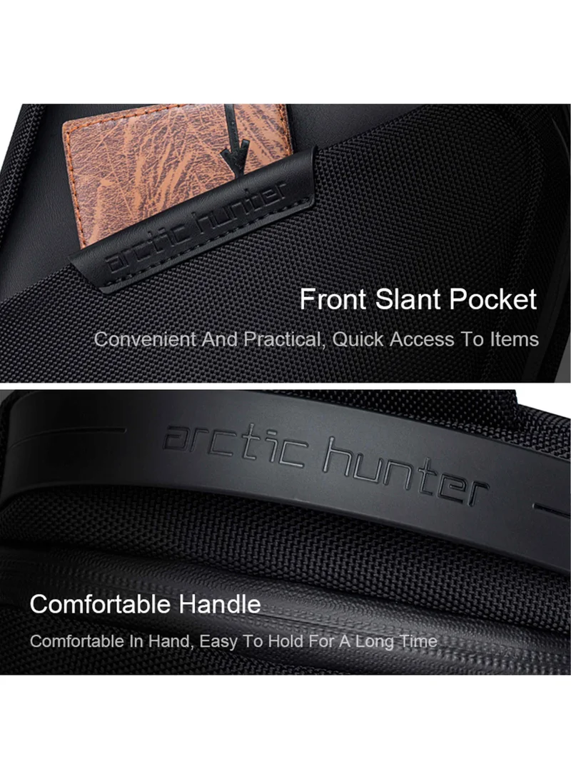 Arctic Hunter  Unisex Sling Bag Water Resistant Stylish Anti-Theft Shoulder Side Bag for Men and Women with iPad Shockproof Compartment, XB00693, Black  | Best Price UAE