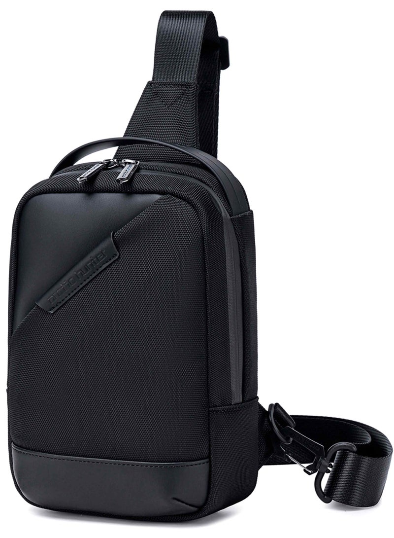 ARCTIC HUNTER Unisex Sling Bag Water Resistant Stylish Anti-Theft Shoulder Side Bag for Men and Women with iPad Shockproof Compartment, XB00693, Black - Image 1
