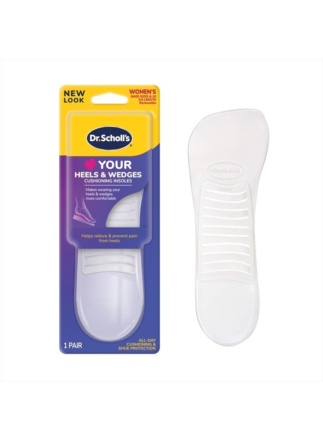 Dr. Scholl's Love Your Heels & Wedges 3/4 Length Insoles, All-Day Comfort for High Heeled Shoes, Relieve & Prevent Shoe Discomfort, Absorbs Shock, Arch Support, No-Show Discreet Insert, 1 Pair  - Image 1