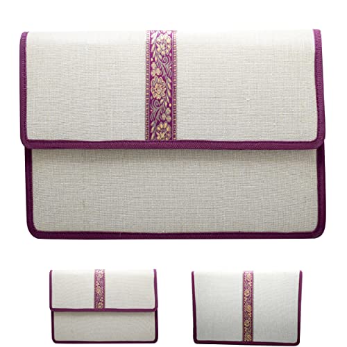 Shuban Eco-Friendly Jute Bag File Folders for Certificates and Important Documents Folder, Conference Folder, Document Organizer,Foolscap Size,(Style -1) - Image 1
