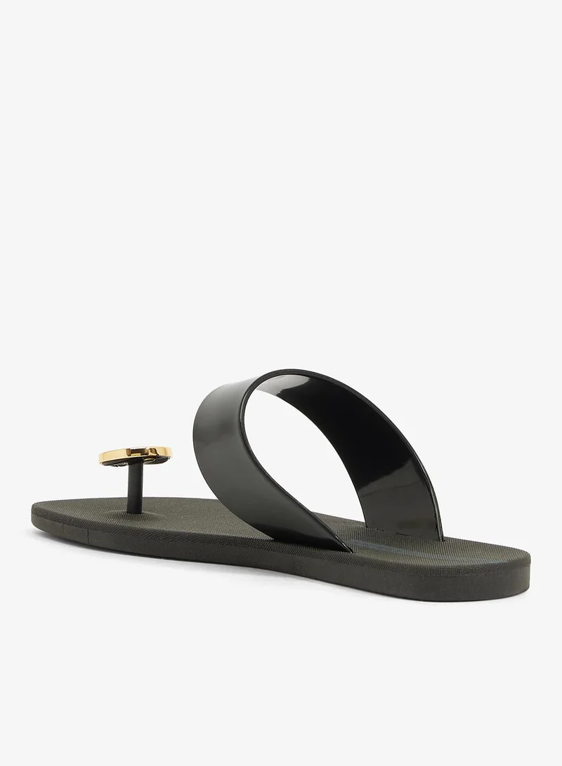 Voices Look Me Metal Women'S Single Strap Sandals - Black