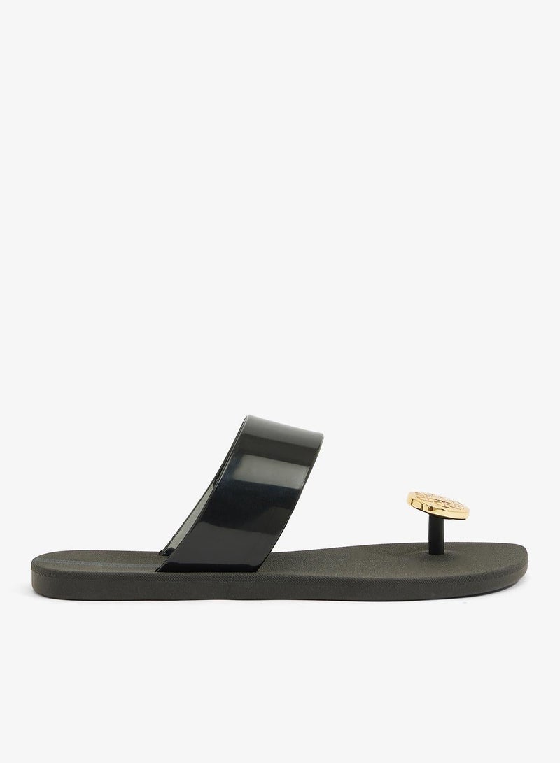 Voices Look Me Metal Women'S Single Strap Sandals - Black - Image 1