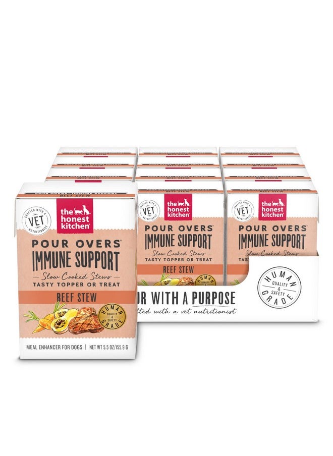 the honest kitchen Functional Pour Overs: Immune Support  Beef Stew Dog Food Topper, 5.5 Oz X12  - Image 1