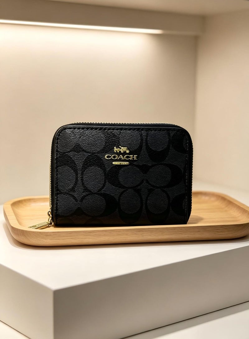 coachoutlet Coach Signature C Zippered Wallet, Dark Grey - Image 1