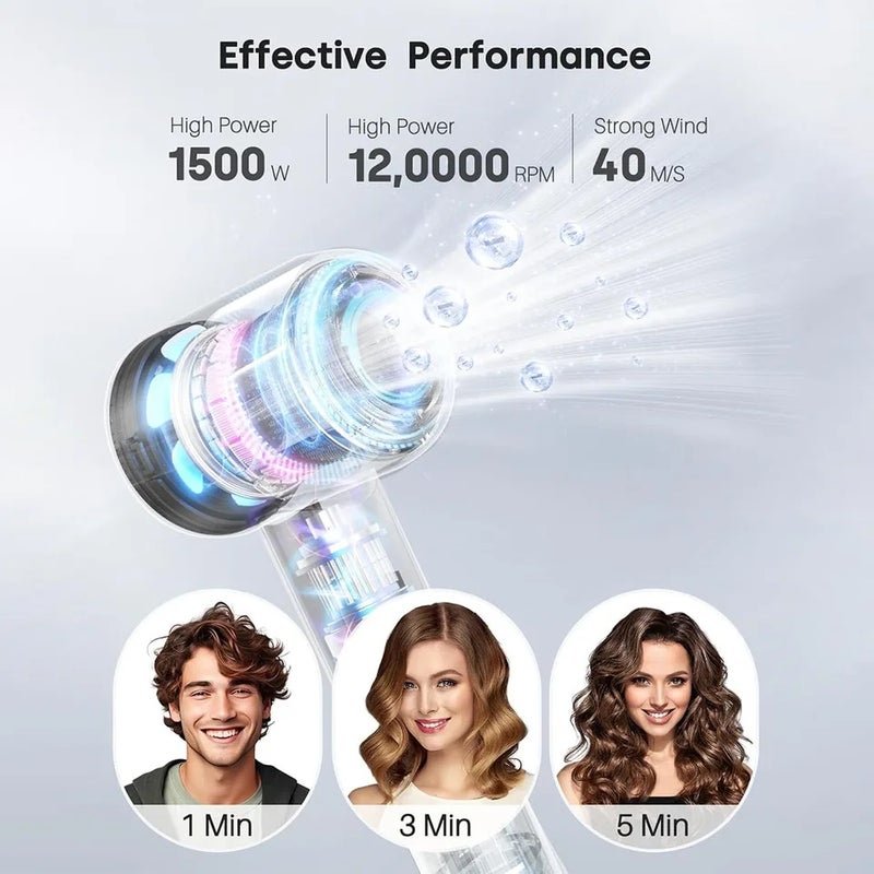 بوبكال مجفف شعر Bopcal Electric Hair Dryer 120000RPM Brushless Negative Ions Blow 1500W Super Powerful Wind Lownoise Profession Salon HairDryer - Image 3