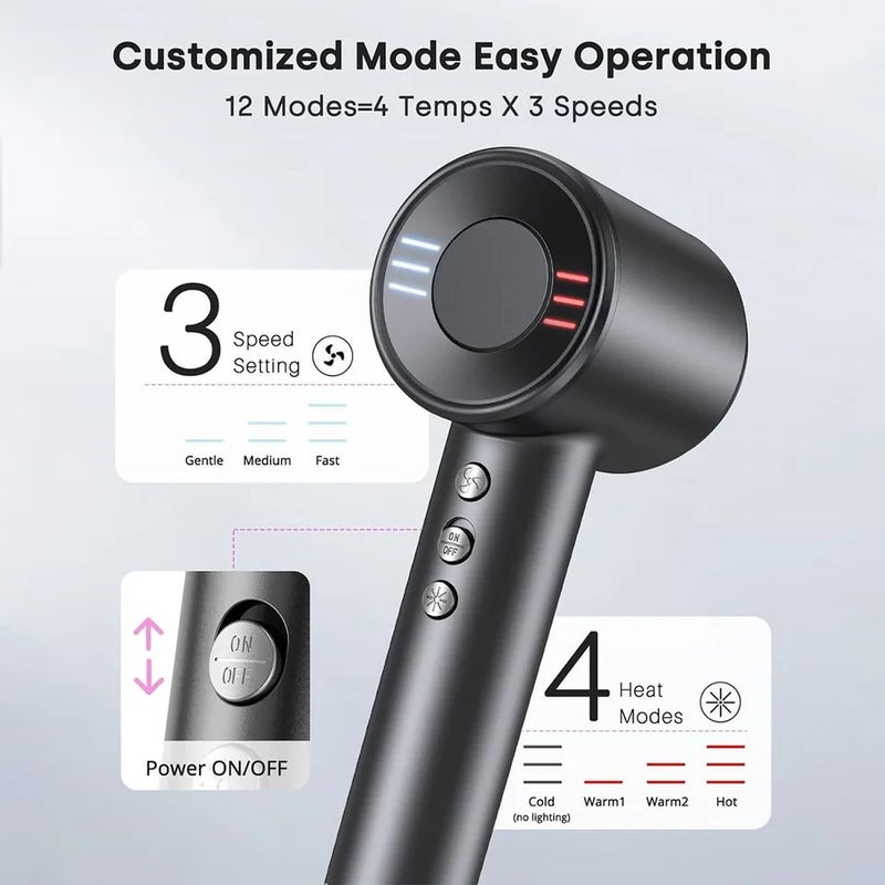 بوبكال مجفف شعر Bopcal Electric Hair Dryer 120000RPM Brushless Negative Ions Blow 1500W Super Powerful Wind Lownoise Profession Salon HairDryer - Image 5