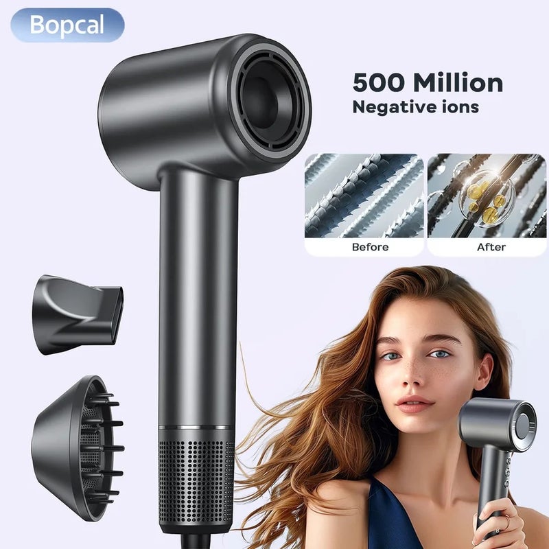 بوبكال مجفف شعر Bopcal Electric Hair Dryer 120000RPM Brushless Negative Ions Blow 1500W Super Powerful Wind Lownoise Profession Salon HairDryer - Image 1
