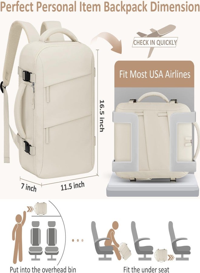 Tenot Travel Carry on Backpack, Laptop Backpack Flight Approved Personal Item Backpack, Beige, Large-15.6 Inch, Travel Backpacks - Image 2