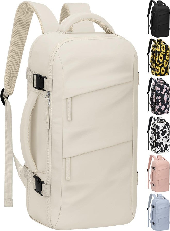 Tenot Travel Carry on Backpack, Laptop Backpack Flight Approved Personal Item Backpack, Beige, Large-15.6 Inch, Travel Backpacks - Image 1