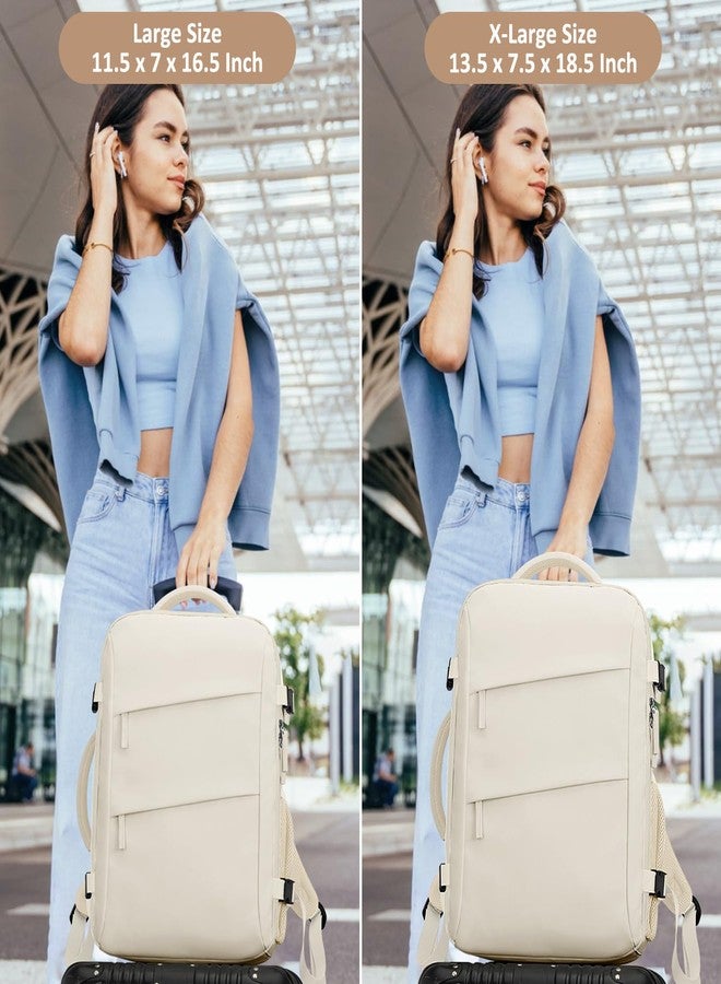 Tenot Travel Carry on Backpack, Laptop Backpack Flight Approved Personal Item Backpack, Beige, Large-15.6 Inch, Travel Backpacks - Image 5