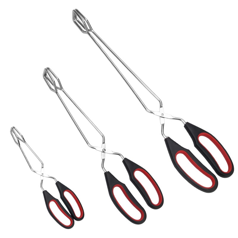 Coitak 3 Pack Scissor Tongs Cooking Stainless Steel Food Tongs Barbecue Grilling Tongs for Flipping Food Tool 91113 Inch