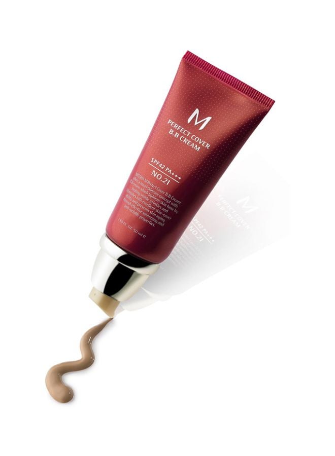 Missha M Perfect Cover BB Cream With SPF 42 PA+++ No. 21 Light Beige - Image 4