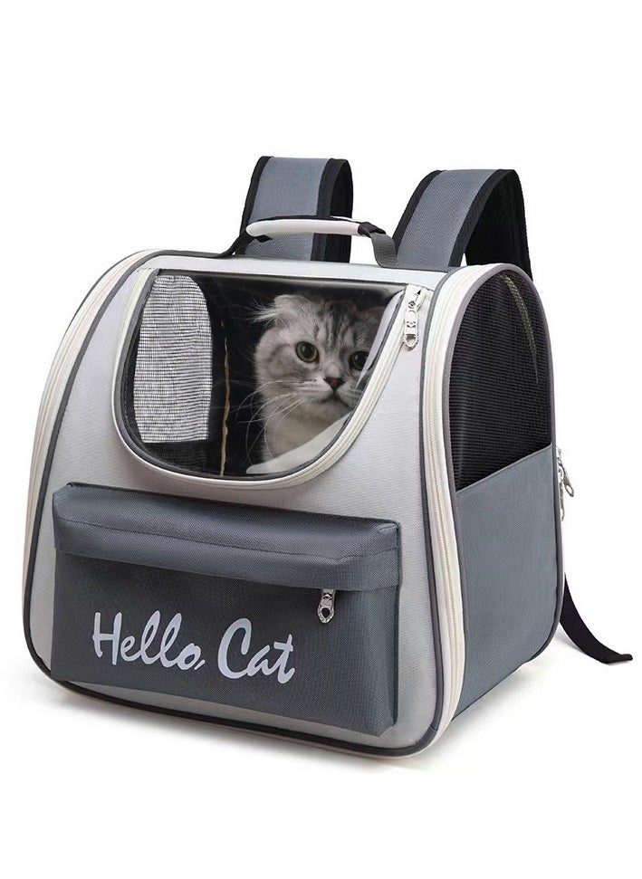 MileMelo - Cat Backpack for Carrying Cats, Ventilated Mesh Travel Bag for Small Dog and Pet,Pet Carrier Backpack for Hiking Walking Hiking Camping Outdoor Use (Grey) - Image 1