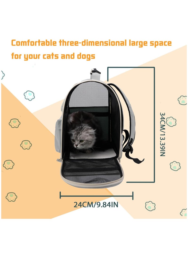 MileMelo - Cat Backpack for Carrying Cats, Ventilated Mesh Travel Bag for Small Dog and Pet,Pet Carrier Backpack for Hiking Walking Hiking Camping Outdoor Use (Grey) - Image 1