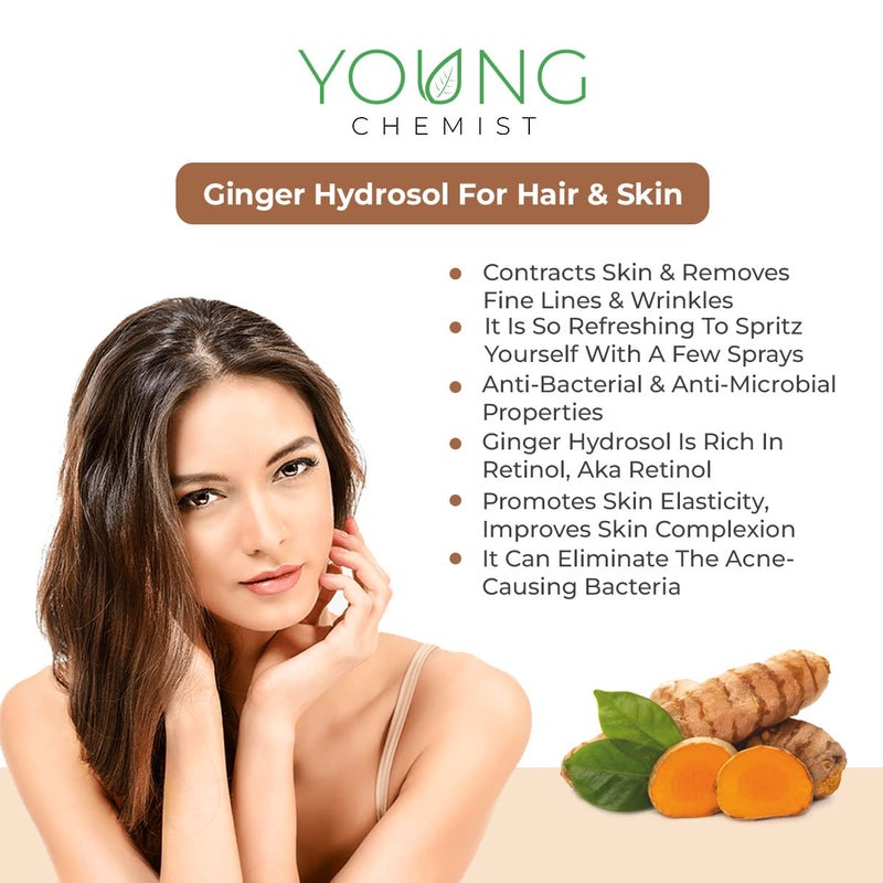 Young Chemist Pure And Natural Ginger Hydrosol Steam Distilled Dried roots of Zingiber officinale Purified Floral water Facial Aromatic Mist Soothing And Revitalizing Facial Toner In 5 Litre - Image 3
