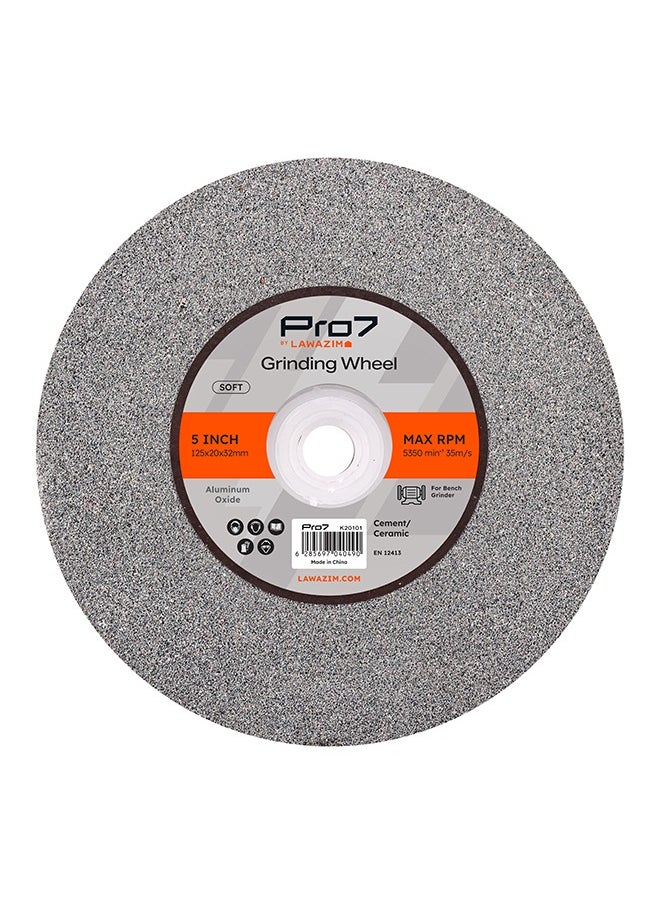 LAWAZIM - Pro7 Soft Grinding Wheel - 5inch - Grinding Stone Wheel with High Efficiency - for Metal, Stone, Rust Removal, Deburring, and Surface Finishing - Image 1
