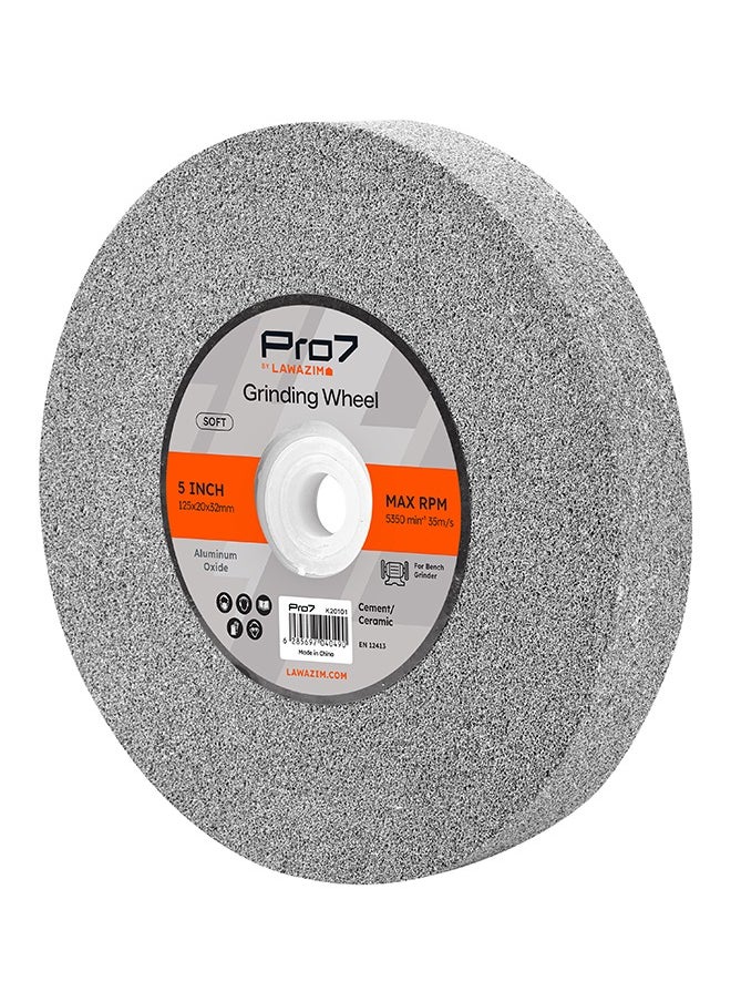 LAWAZIM - Pro7 Soft Grinding Wheel - 5inch - Grinding Stone Wheel with High Efficiency - for Metal, Stone, Rust Removal, Deburring, and Surface Finishing - Image 1