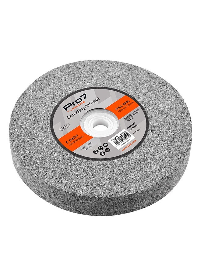 LAWAZIM - Pro7 Soft Grinding Wheel - 5inch - Grinding Stone Wheel with High Efficiency - for Metal, Stone, Rust Removal, Deburring, and Surface Finishing - Image 1