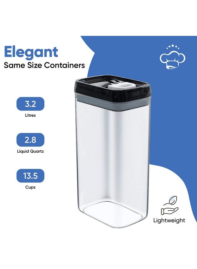 Chef's Path Airtight Food Storage Boxes with Labels - Kitchen Storage - Flour, Cereal, Pasta - Plastic Storage Boxes with Lids (4pcs-3.2L) - Image 4