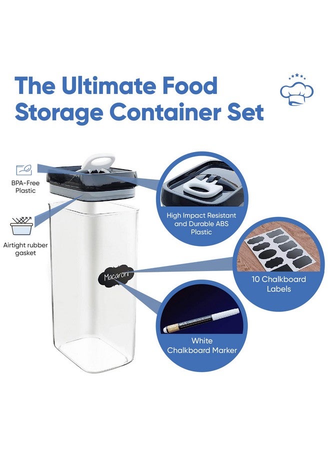 Chef's Path Airtight Food Storage Boxes with Labels - Kitchen Storage - Flour, Cereal, Pasta - Plastic Storage Boxes with Lids (4pcs-3.2L) - Image 2