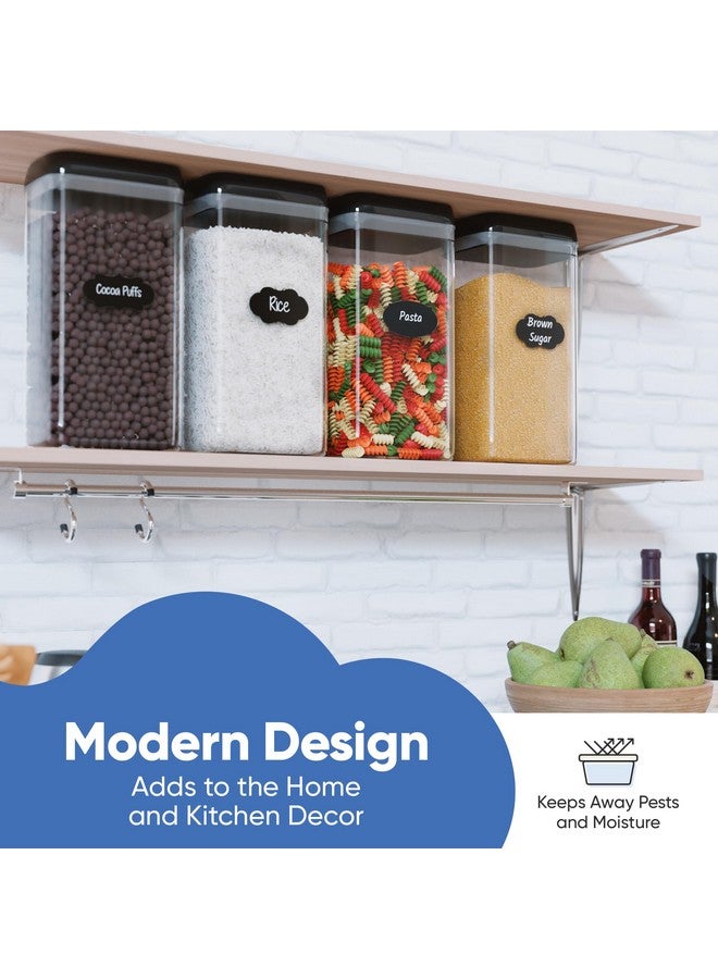 Chef's Path Airtight Food Storage Boxes with Labels - Kitchen Storage - Flour, Cereal, Pasta - Plastic Storage Boxes with Lids (4pcs-3.2L) - Image 5