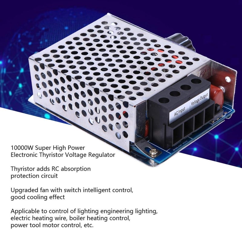 Dpofirs AC 110V 230V 10000W Voltage Regulator, Electronic Thyristor Voltage Regulator, SCR Voltage Regulator Dimmer, Motor Speed Controller - Image 2