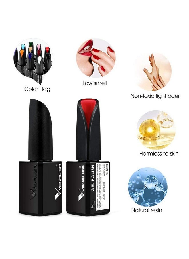 V VENALISA - Venalisa 2Pcs 15Ml Black White Gel Nail Polish Kit Nail Gel Polish Set Soak Off Uv Led Nail Art Starter Manicure Salon Diy At Home - Image 1