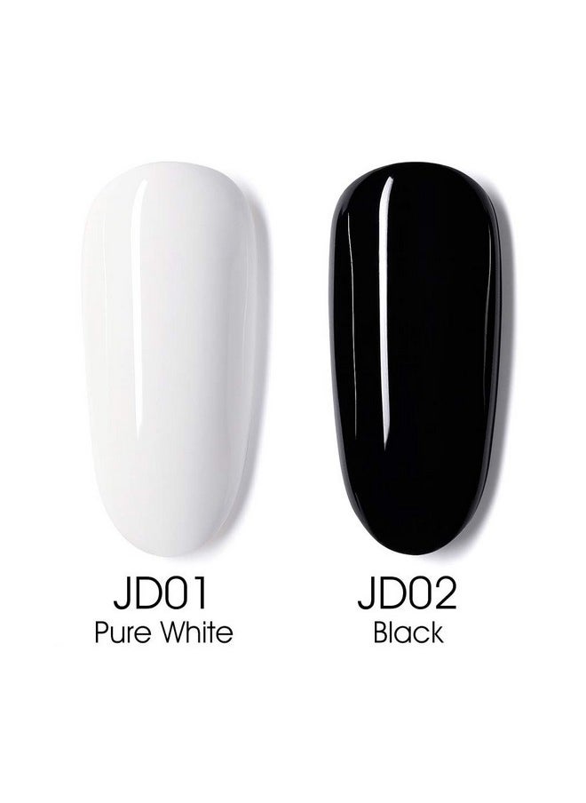 V VENALISA - Venalisa 2Pcs 15Ml Black White Gel Nail Polish Kit Nail Gel Polish Set Soak Off Uv Led Nail Art Starter Manicure Salon Diy At Home - Image 1