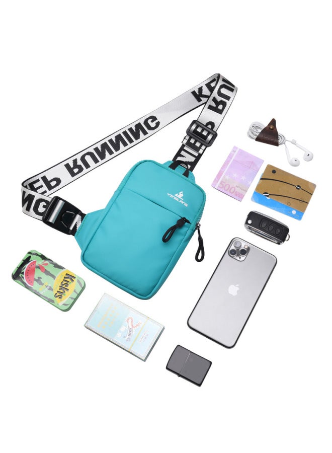 Generic Outdoor Sports Chest Bag Fashion Trendy Small Shoulder Bag Men's Crossbody Mobile Phone Waist Bag Women's Mini Backpack-Color:Army Green  - Image 5