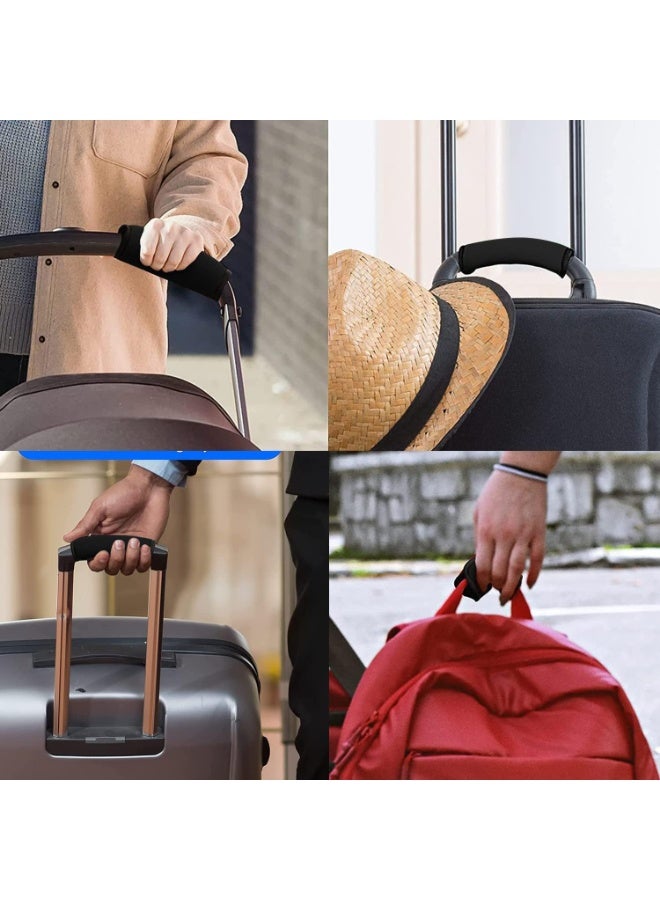 2 Pack Luggage Handle Wraps for Suitcase, Bright Color Comfort Soft Handle Covers (Black) - Image 5