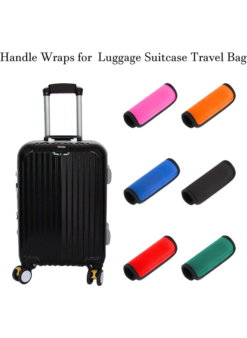 2 Pack Luggage Handle Wraps for Suitcase, Bright Color Comfort Soft Handle Covers (Black) - Image 3