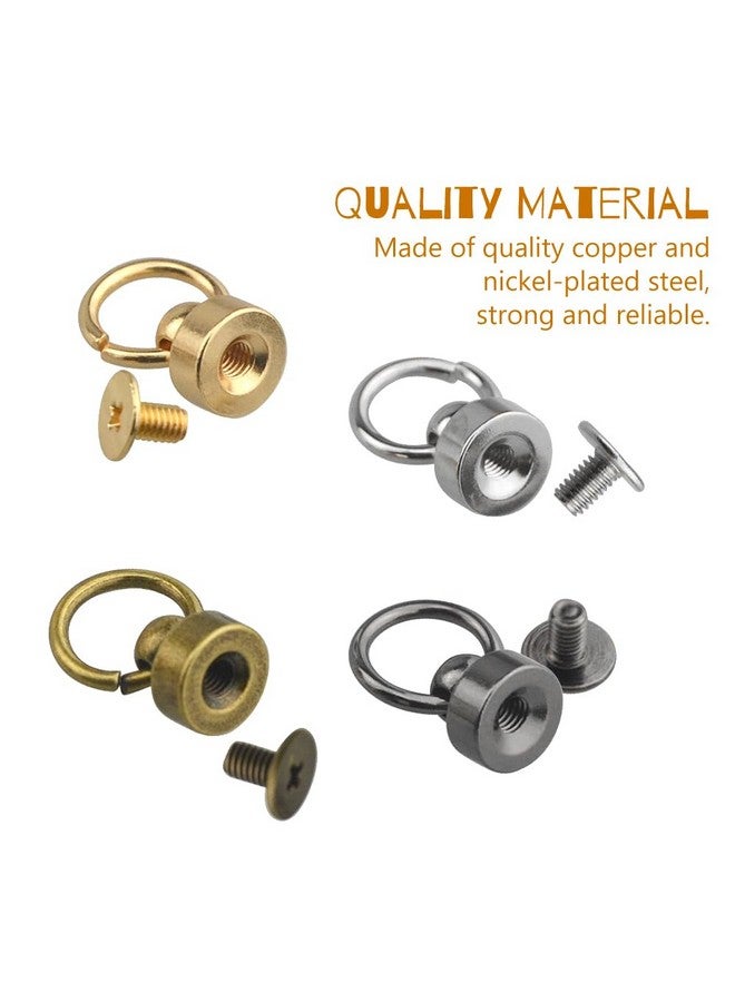 WMYCONGCONG WMYCONGCONG 48 PCS Screwback Round Head Rivet with Pull Ring 4 Colors DIY Leather Craft Rivets Metal Rivet Studs for Purse Wallet Phone Case Handbag  - Image 4