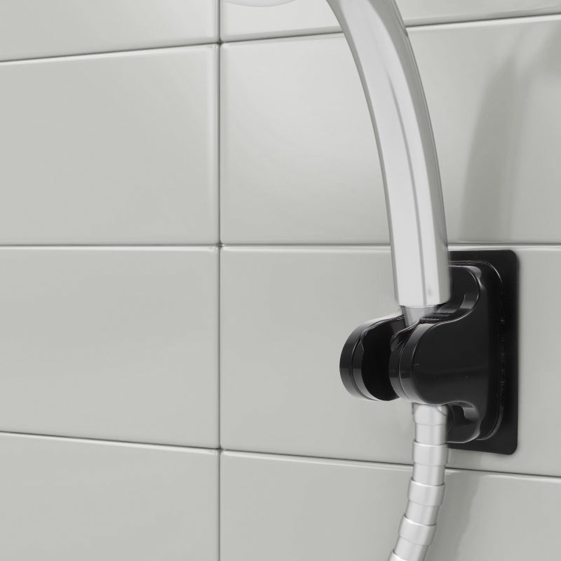 4 Pcs Holder Adjustable Shower Bracket Fixing Stand (Black) - Image 4