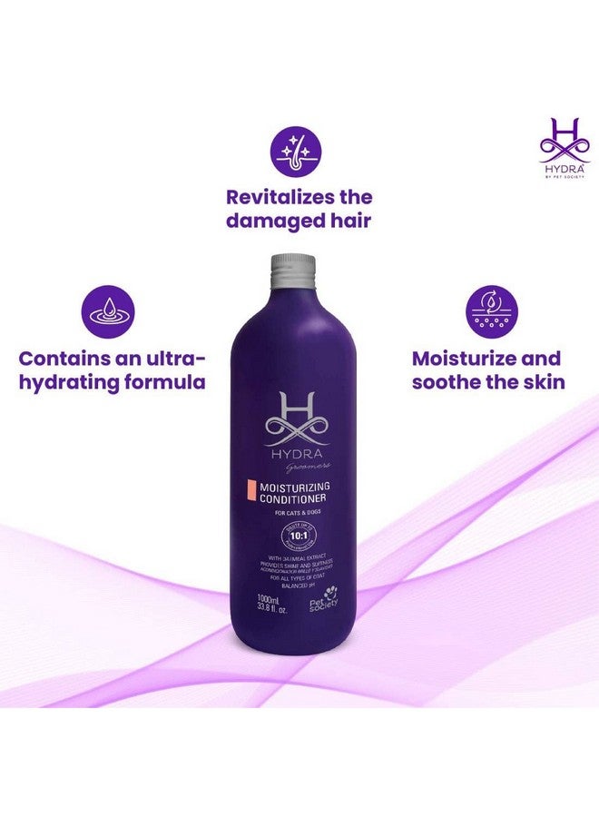 هايدرا بلسم مرطب هيدرا جرومرز للكلاب والقطط، 1 لتر، سهل الشطف، زيت بذور العنب ومستخلص الشوفان، ينعم ويضيف لمعانًا، درجة حموضة متوازنة، درجة احترافية - Image 3